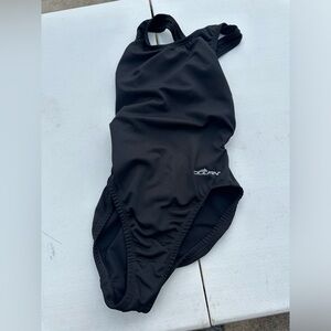 Girls XS Dolfin black bone piece bathing suit